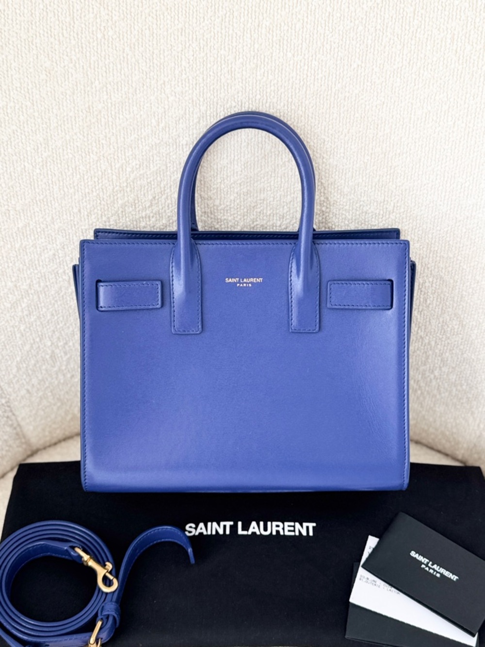 ❌SOLD❌SAINT LAURENT Calfskin Leather Classic Nano Sac De Jour Tore Bag